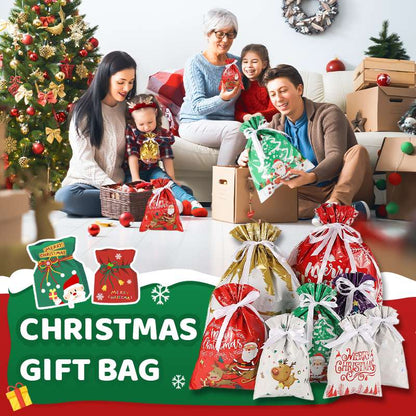 🎅Christmas Sales🎄Drawstring Christmas Gift Bags (Biodegradable)