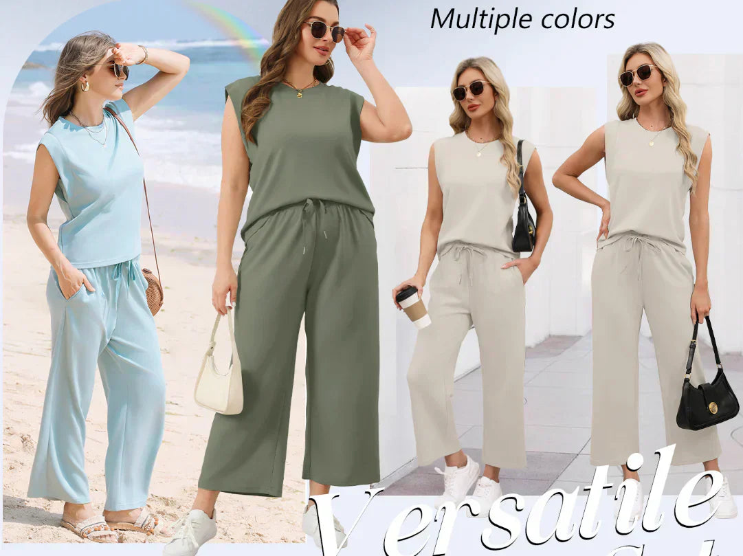 💕Hot Sale  50% OFF🔥New Women's  Sleeveless Top & Wide-Leg Pants Set