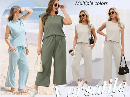 💕Hot Sale  50% OFF🔥New Women's  Sleeveless Top & Wide-Leg Pants Set
