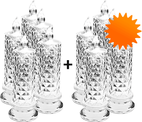 🔥Last Day 50% OFF🎁LED Crystal Candle Lights- Romantic Tabletop Night Lights