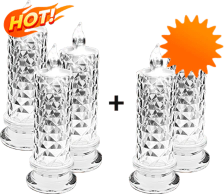 🔥Last Day 50% OFF🎁LED Crystal Candle Lights- Romantic Tabletop Night Lights