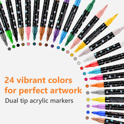 🔥Hot Sale 50% OFF🎁Dual-Tip Glitter Marker Pen
