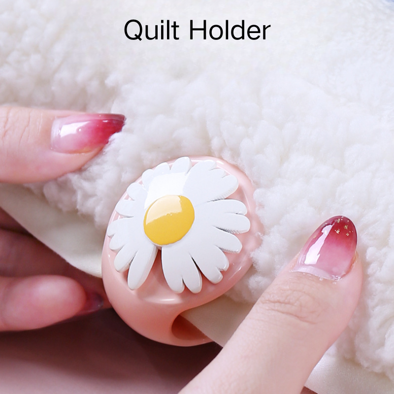 Daisy-shaped Needle-free Quilt Holder, Invisible Anti-slip Corner Clips for Bedding