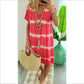 👗Tie-dye Striped Short-sleeved Loose T-shirt Dress