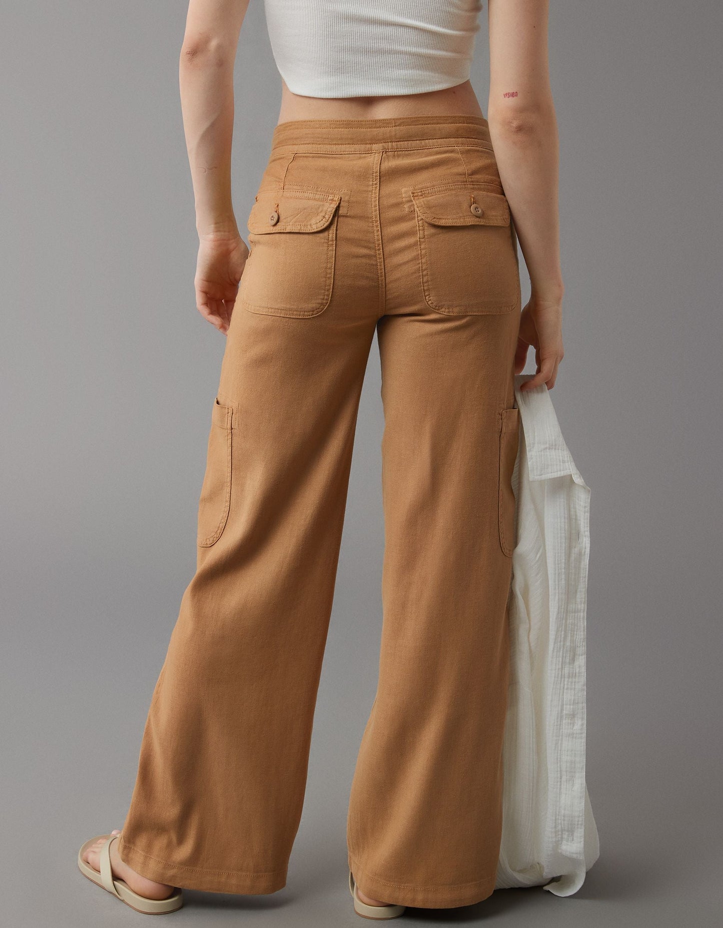 💥LAST DAY SALE 49% OFF!!🎁Linen-Blend Wide-Leg Cargo Pant