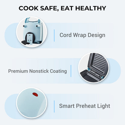 Compact Multi-Function Fast Heating Sandwich Maker