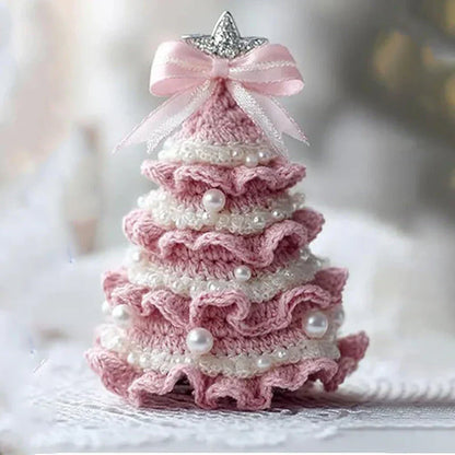 ✨🎁 DIY Crochet Christmas Tree Kit With Imitation Pearl Accents🎄– Create Your Own Holiday Magic