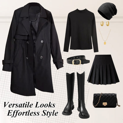🌸Spring Specials🌸  Comfortable Waisted Lapel Trench Coat