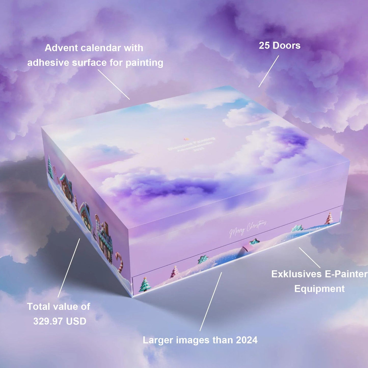 🔥Last Day 50% OFF💎🎄2025 XXL Diamond Painting Advent Calendar