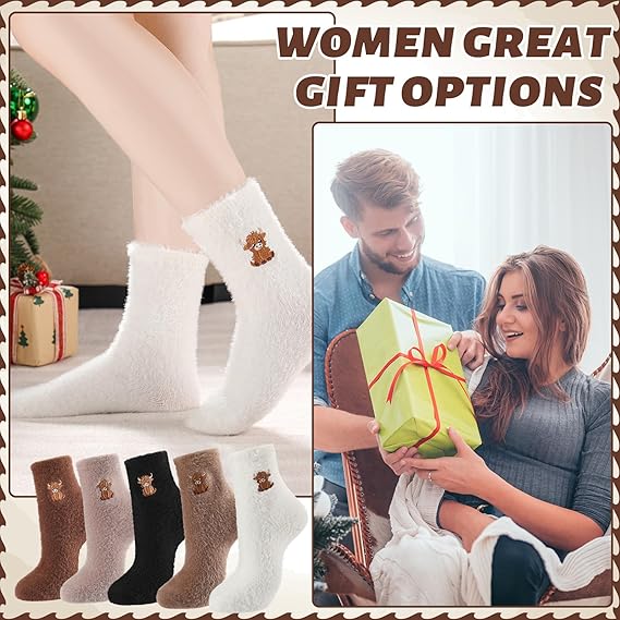 ⏳Warm Winter Sale 50% OFF!🔥Women's Cute Warm Highland Cow Embroidered Plush Socks