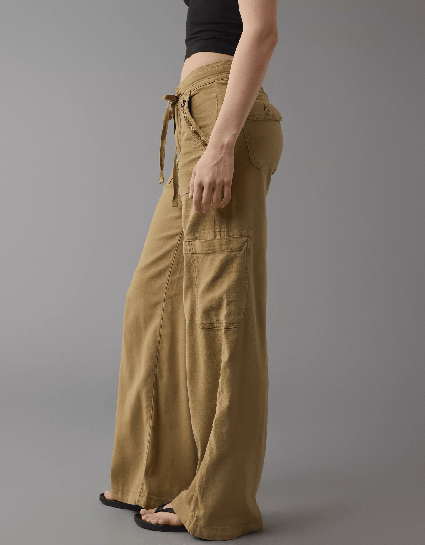 💥LAST DAY SALE 49% OFF!!🎁Linen-Blend Wide-Leg Cargo Pant