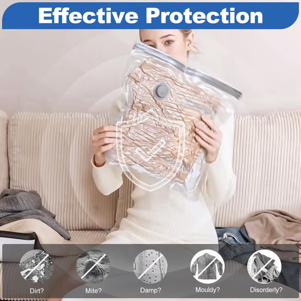 🧳 50% OFF HOT DEAL ! ⚡ Pack of 6 Compression Bags for USB Electric Vacuum Cleaner – Space-Saving Storage, Airtight Seal, Reusable & Durable 🌀