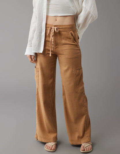 💥LAST DAY SALE 49% OFF!!🎁Linen-Blend Wide-Leg Cargo Pant