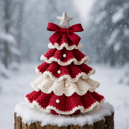 ✨🎁 DIY Crochet Christmas Tree Kit With Imitation Pearl Accents🎄– Create Your Own Holiday Magic