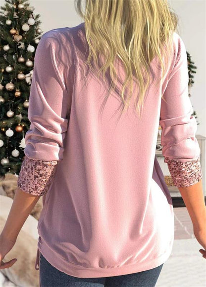 🎁Christmas discount 50% OFF🎄Sequin Loose Smocked Fake Two-Piece Top