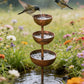🐦LAST DAY SALE 50% OFF⚡ Rustic Metal Rain Catcher Plant Support Stake, Multi-Purpose Garden Ornament, Bird Bath & Bird Feeder for Yard Flower Bed Decor