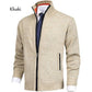 Men's Solid Color Stand Collar Fashion Cardigan Sweater Knit Jacket