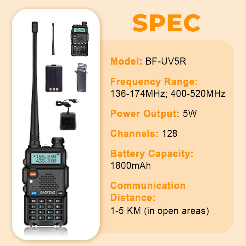 🔥Hot Sale 50% OFF🔥📡 UV-5R Ham Radio Long Range UV5R Two Way Radio Dual Band Walkie