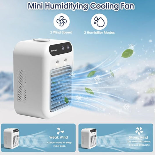 Mini portable air conditioner with cooling and humidification functions