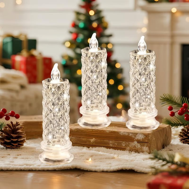 🔥Last Day 50% OFF🎁LED Crystal Candle Lights- Romantic Tabletop Night Lights