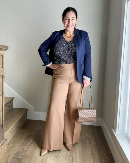 🥇Three lengths available🔥High Stretch High Waist Wide Leg Trousers