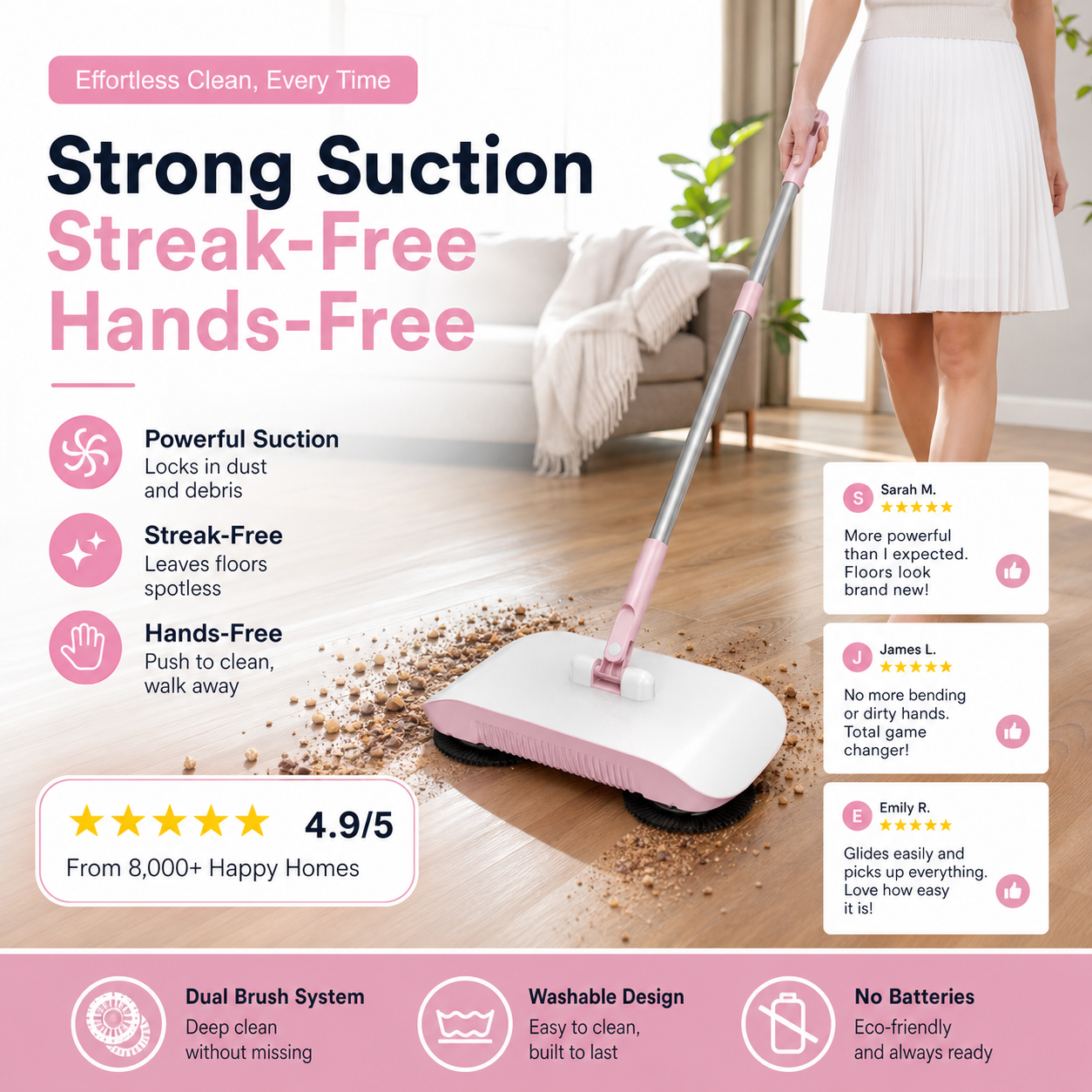 🥳2026 HOT SALE🥳50K+ SOLD!!💞SMART ROBOT VACUUM CLEANER MOP & BROOM