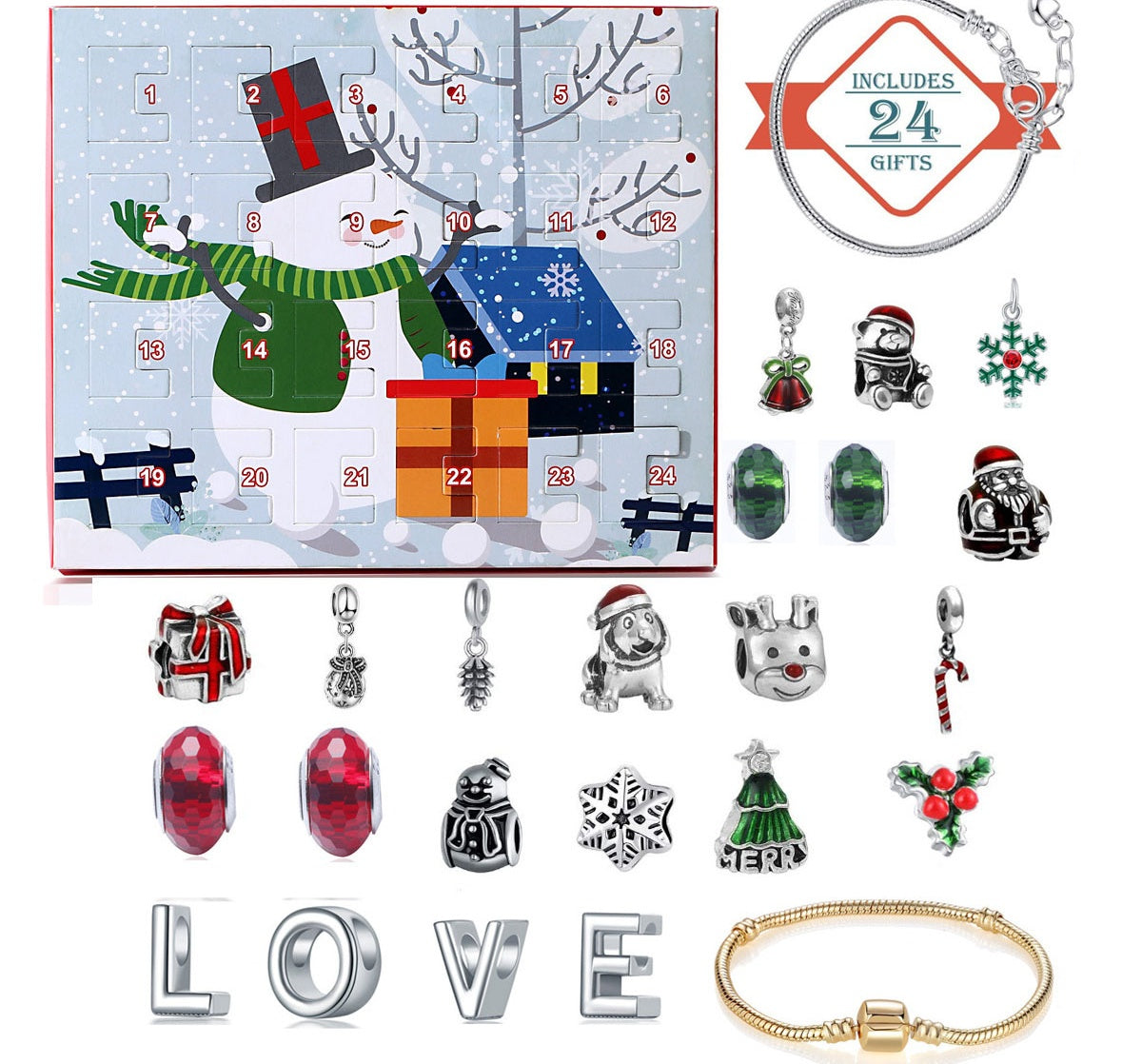 🎅2025 Early Xmas Sale 50% OFF💥DIY 24 Days Christmas Countdown Calendar Bracelets Set