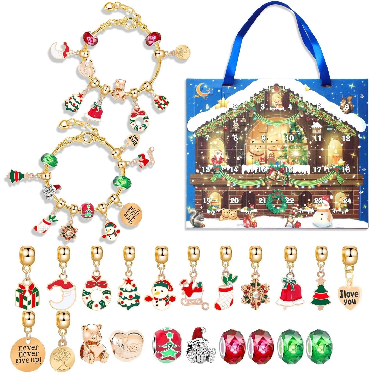 🎅2025 Early Xmas Sale 50% OFF💥DIY 24 Days Christmas Countdown Calendar Bracelets Set