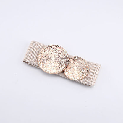 Women's Vintage Gold Buckle High Elastic Belt🎁