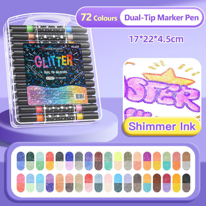 🔥Hot Sale 50% OFF🎁Dual-Tip Glitter Marker Pen