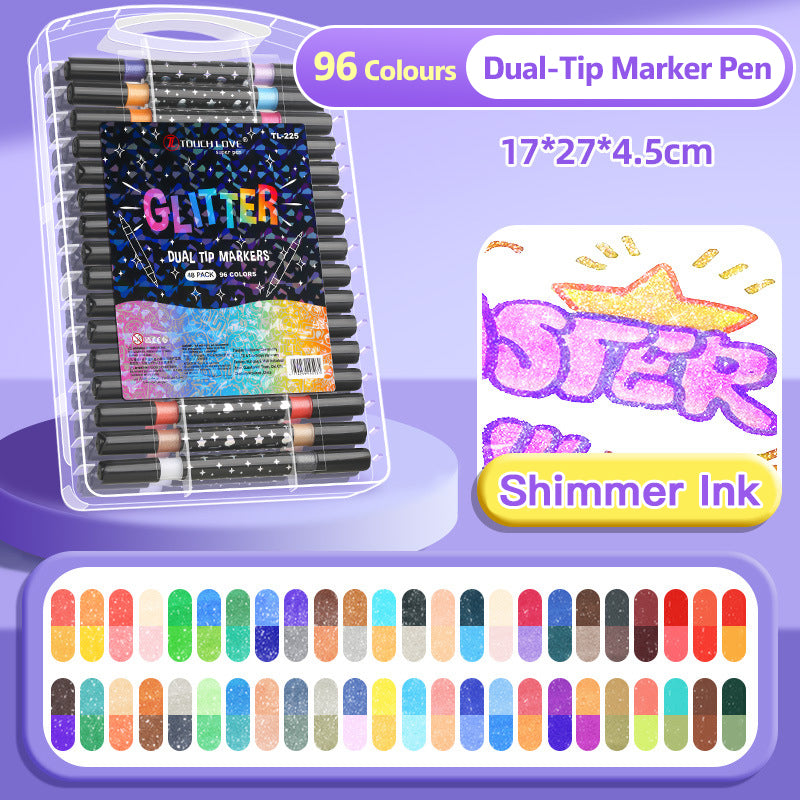 🔥Hot Sale 50% OFF🎁Dual-Tip Glitter Marker Pen