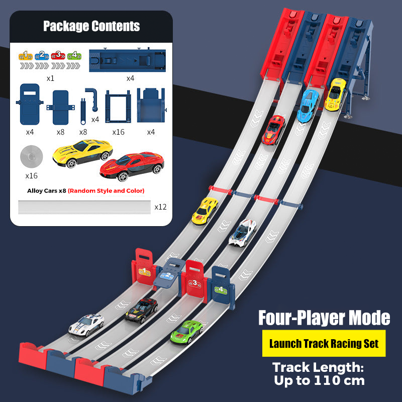 Dual Toy Car Launcher Racing Track Set for Kids