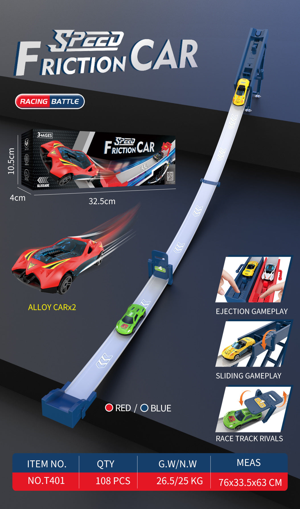 Dual Toy Car Launcher Racing Track Set for Kids
