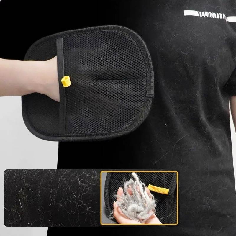 Reusable electrostatic glove for removing pet hair