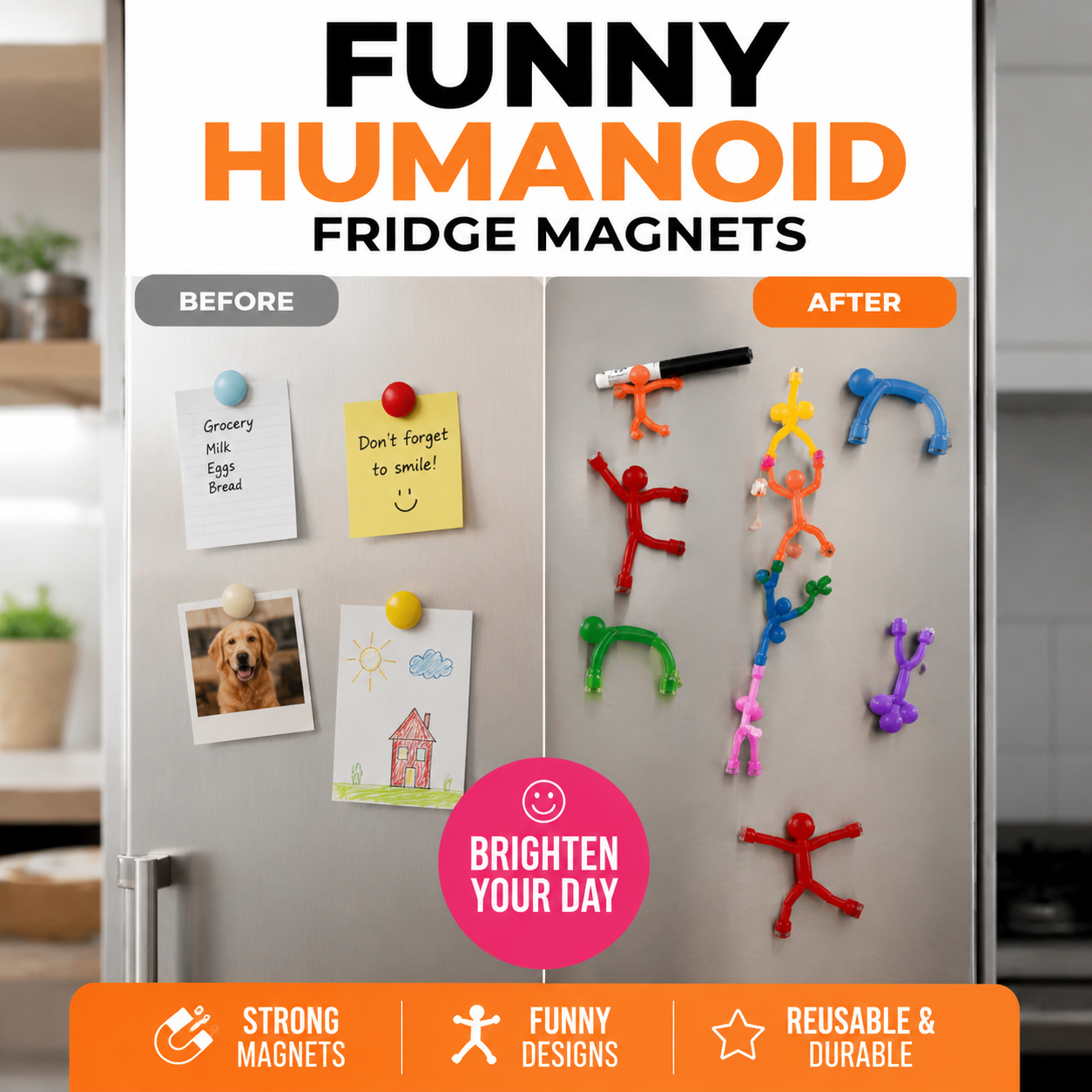 ✨ Magnetic Creative Figures – Strong joints, stress-relief & versatile – Perfect for fridge, desk or display 🧩