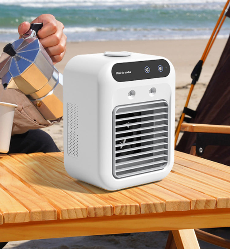 Mini portable air conditioner with cooling and humidification functions