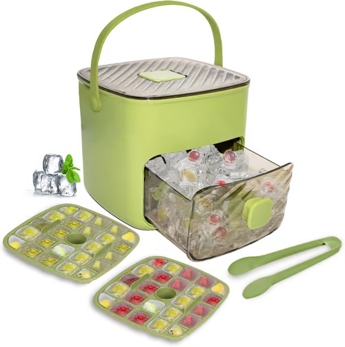🧊 LIMITED-TIME 50% OFF! ✨ Ice Cube Maker with Storage Box – Button Release, Leak-Proof, 48 Cubes at Once 🏠