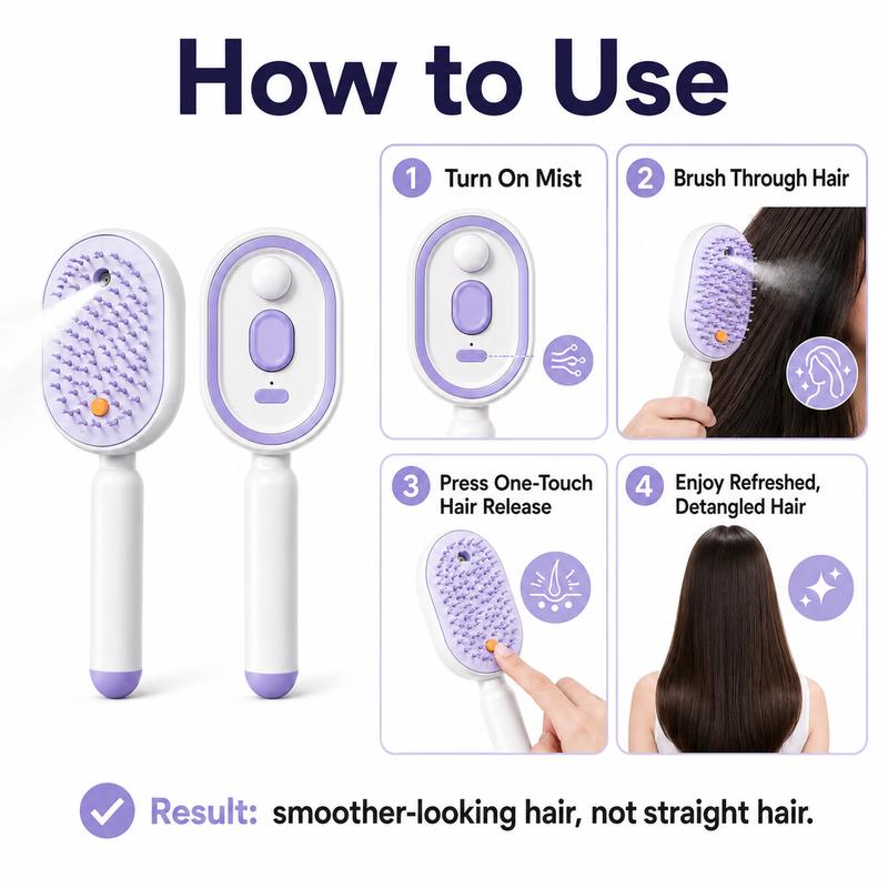 50K+ SOLD!🔥ProGlide™🇬🇧 Scalp Massager Comb 💆‍♀️ – Self-Cleaning 🧼, Tangle-Free ✂️ & Frizz-Control Hair Brush with Soothing Mist Spray 💨✨ | Perfect for Dry, Brittle Hair 💧🌟