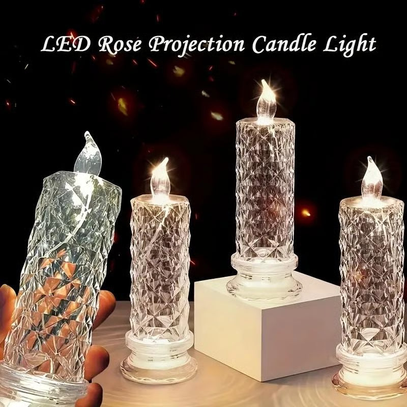 🔥Last Day 50% OFF🎁LED Crystal Candle Lights- Romantic Tabletop Night Lights