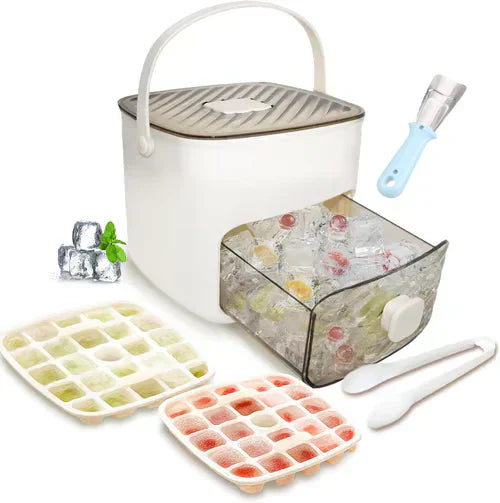🧊 LIMITED-TIME 50% OFF! ✨ Ice Cube Maker with Storage Box – Button Release, Leak-Proof, 48 Cubes at Once 🏠