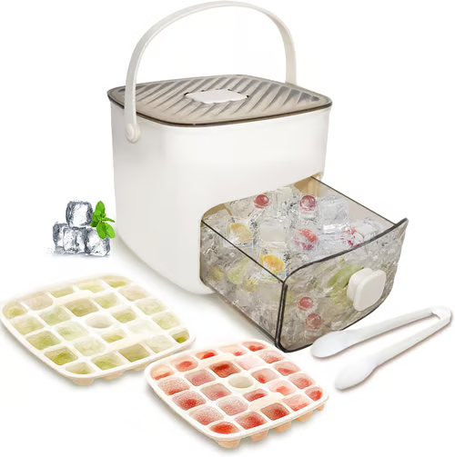 🧊 LIMITED-TIME 50% OFF! ✨ Ice Cube Maker with Storage Box – Button Release, Leak-Proof, 48 Cubes at Once 🏠