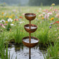 🐦LAST DAY SALE 50% OFF⚡ Rustic Metal Rain Catcher Plant Support Stake, Multi-Purpose Garden Ornament, Bird Bath & Bird Feeder for Yard Flower Bed Decor