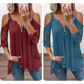 ⌛Limited-Time Offer-Women's Lace Cold Shoulder Top with Zipper