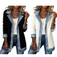 Seasonal Style🛍️Women’s Elegant Denim Spliced Ribbed Knit Coat