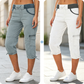 Women's High-Waist Cargo Capri Pants