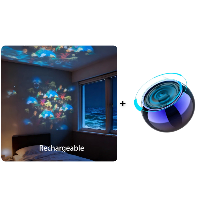 🥳2026 HOT SALE🥳💞80K+ SOLD!🌊 Ocean Wave Projector Light – Dynamic Rotating Aurora, Adjustable Brightness, Rechargeable – with/without Bluetooth Speaker – Bedroom Decor, Night Light, Gift for Kids & Adults