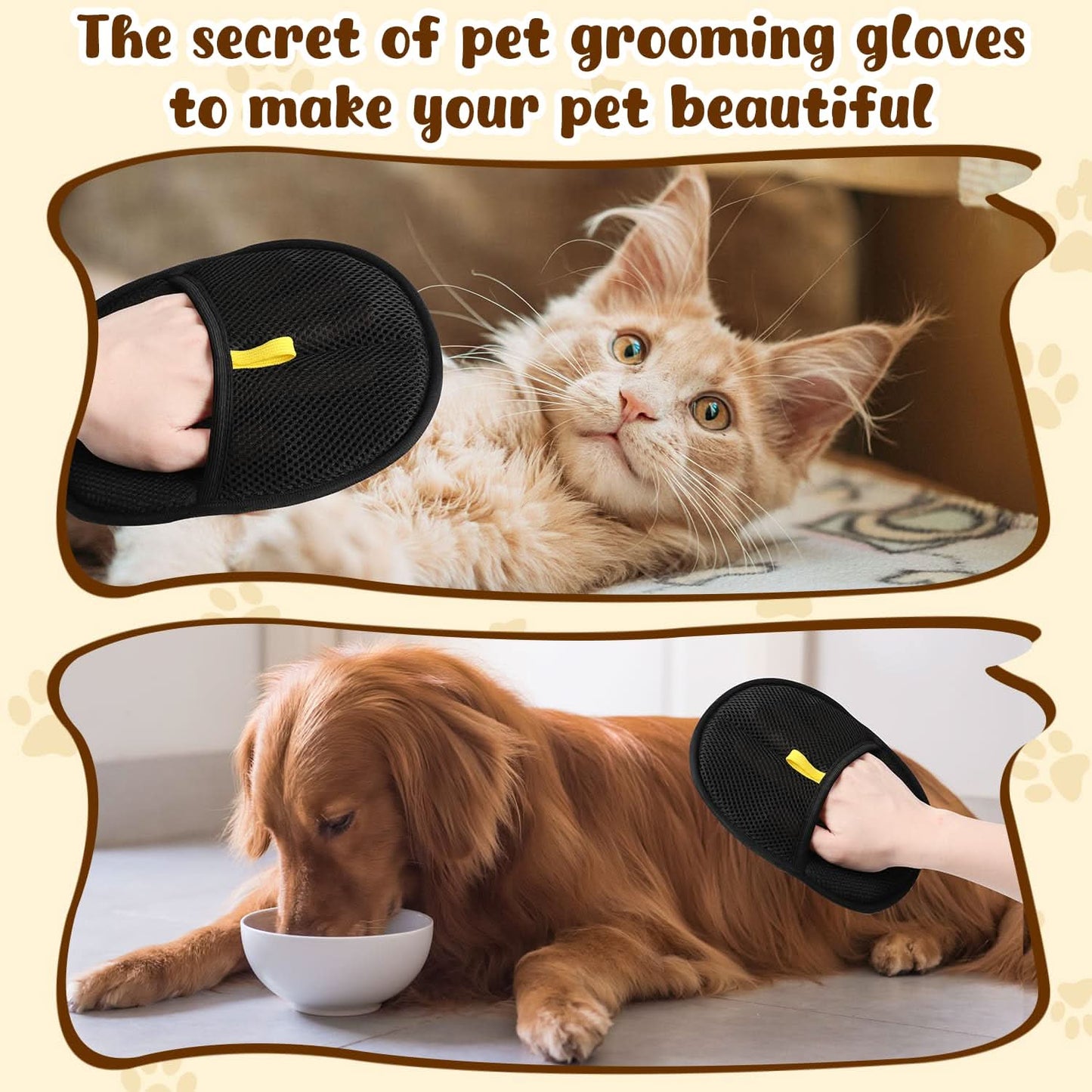 🐾🧤 Pet Hair Remover Electrostatic Gloves – Double-Sided Efficient, Soft Silicone & Washable Reusable (Versatile Home+Car)!