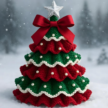 ✨🎁 DIY Crochet Christmas Tree Kit With Imitation Pearl Accents🎄– Create Your Own Holiday Magic