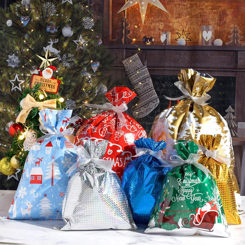 🎅Christmas Sales🎄Drawstring Christmas Gift Bags (Biodegradable)