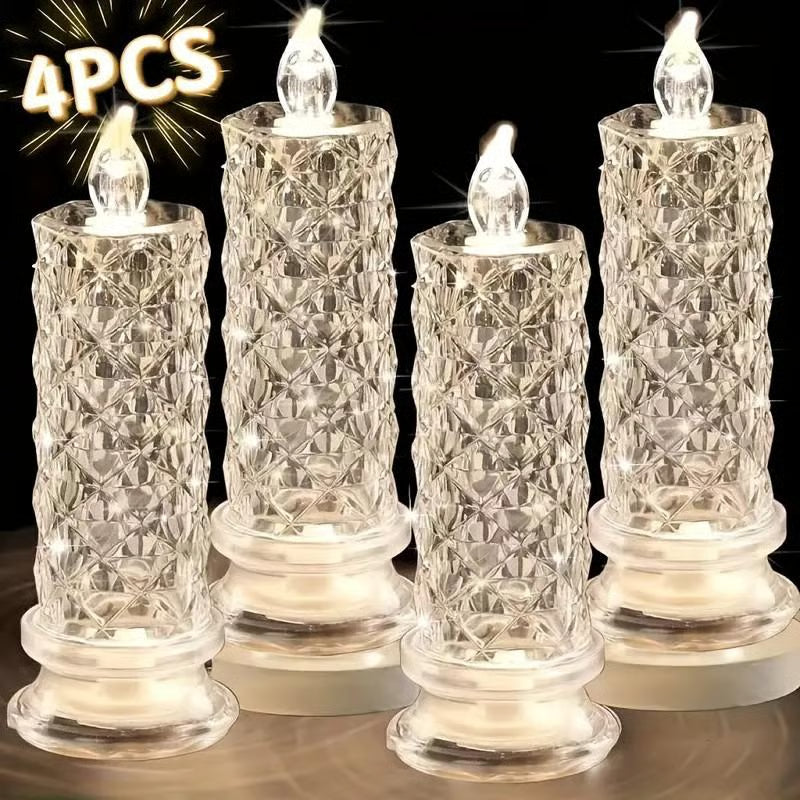🔥Last Day 50% OFF🎁LED Crystal Candle Lights- Romantic Tabletop Night Lights